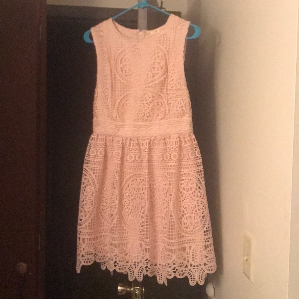 Pastel pink lace sundress